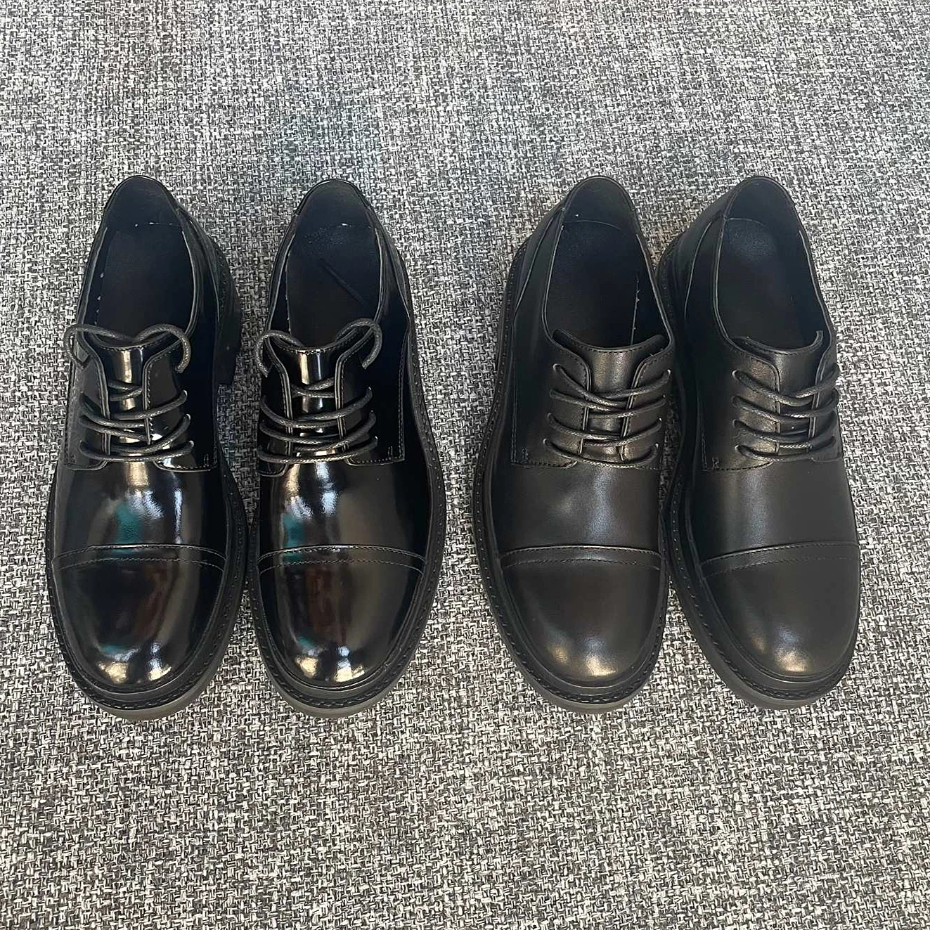 

High quality full leather British style women's shoes Derby shoes cowhide thick sole black lace up Internal sheepskin