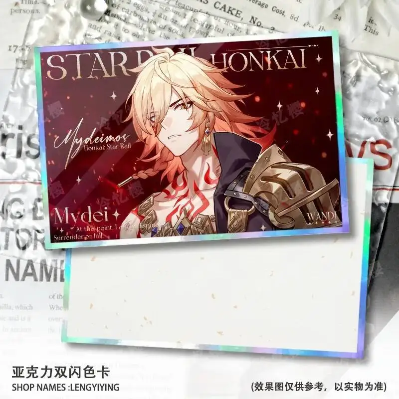 Game  Honkai: Star Rail Cosplay Mydei Mydeimos Acrylic Double Flash Cardboard Card Gifts