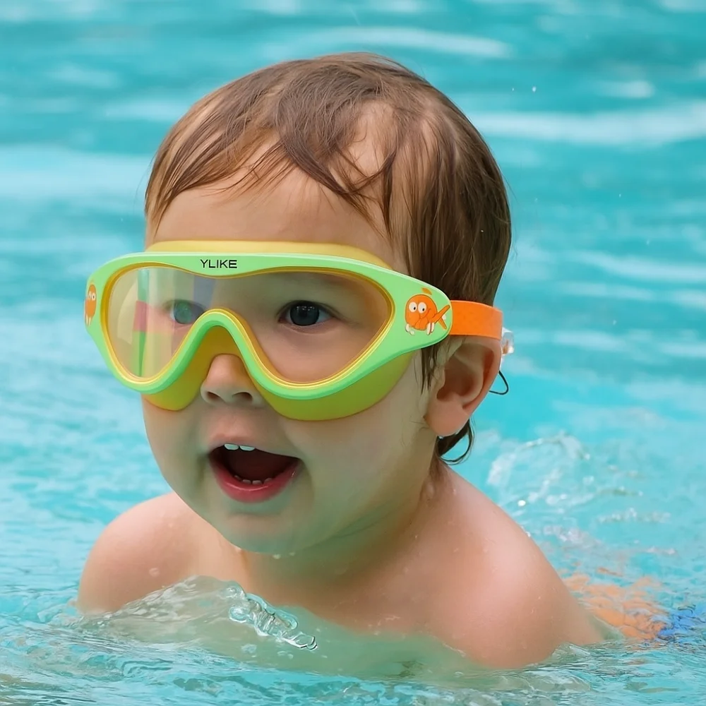 

Waterproof Big Frame Swim Goggles Anti Fog Soft Silicone Children Swim Glasses Adjustable HD Vision Swimming Eyewear for Kids