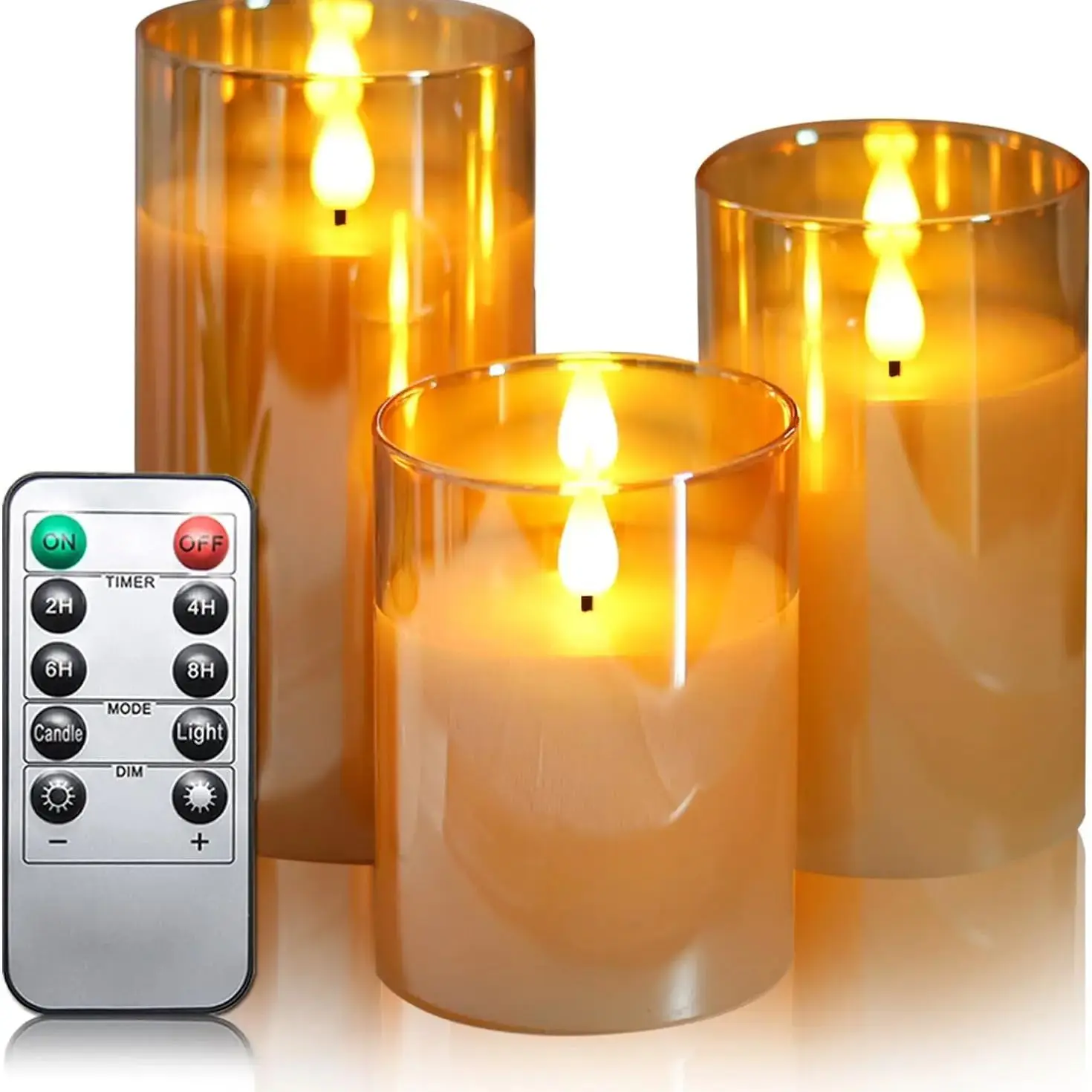 LED Lights for Home Electronic Candle LED Candle Decoration LED Glass Candle Full Set Remote Control Timer for Christmas Wedding