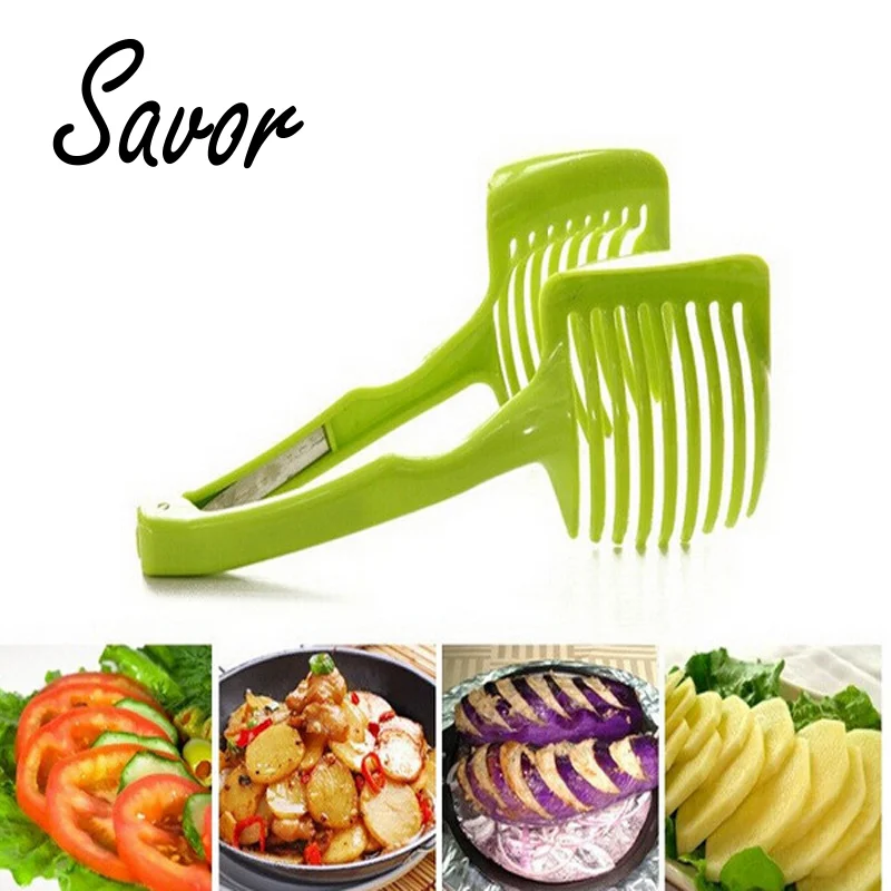 Tomato Slicer Multifunctional Handheld  Round  Fruit Vegetable Cutter Stand Lemon Onion Shreadders