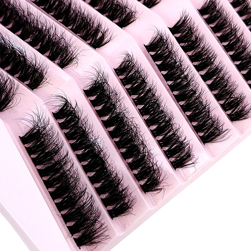 New Fluffy 3D Mink Eyelashes 8 Rows Natural Eyelash Extension Russia Individual False Eyelashes Cluster Makeup Lashes Cilias