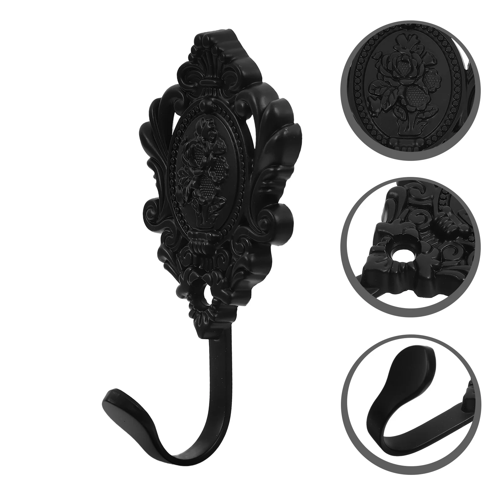 

2Pcs Zinc Alloy Curtain Holdbacks Exquisite Rose Pattern Curtain Tieback Hooks Side Holders for Walls Window Drapery Home Hotel