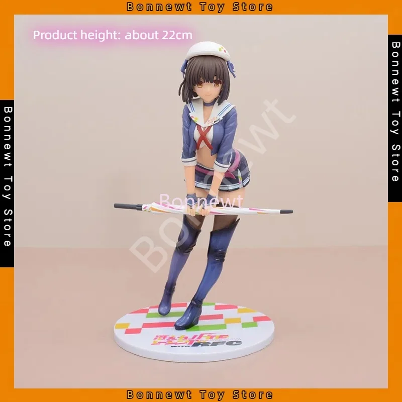 

New 22cm Anime Megumi Kato Racing Girl GK Beautiful Girl Sexy Comic Quadratic Element Model Ornaments