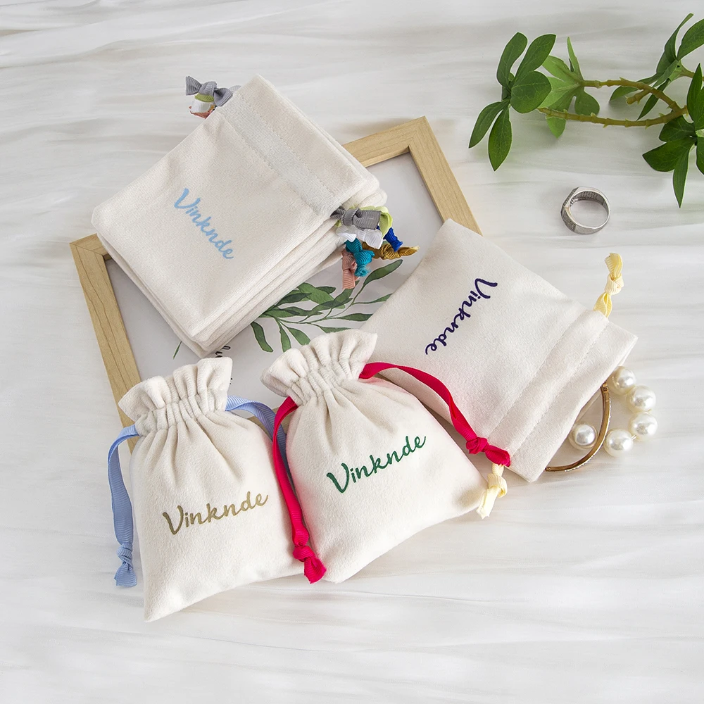 

Упаковочные мешочки с индивидуальным логотипом, бархатные мешочки для хранения ювелирных изделий, для ожерелий, браслетов, конфет, свадебных подарков, косметики, парфюмерии