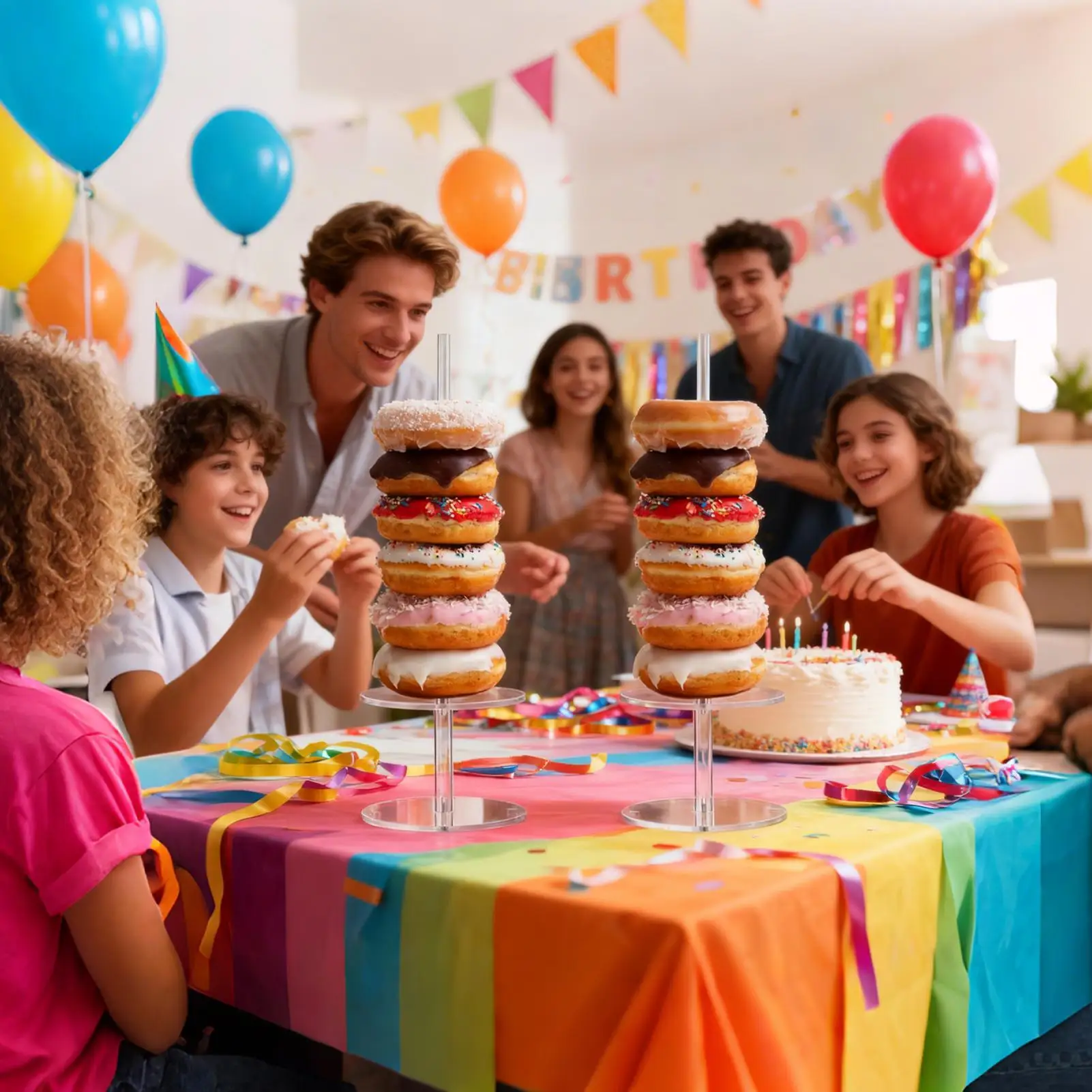 

Подставка для пончиков, 4 шт., акриловый прозрачный десертный стол, башня, вечерние дисплей для еды на день рождения, свадьбу, детский душ, Рождество