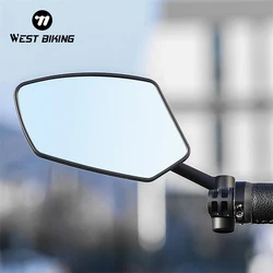 WEST BIKING Bicycle Rear View Mirror Cycling Clear Wide Range Back Sight Reflect Adjustable Bike Handlebar Left Rearview Mirror