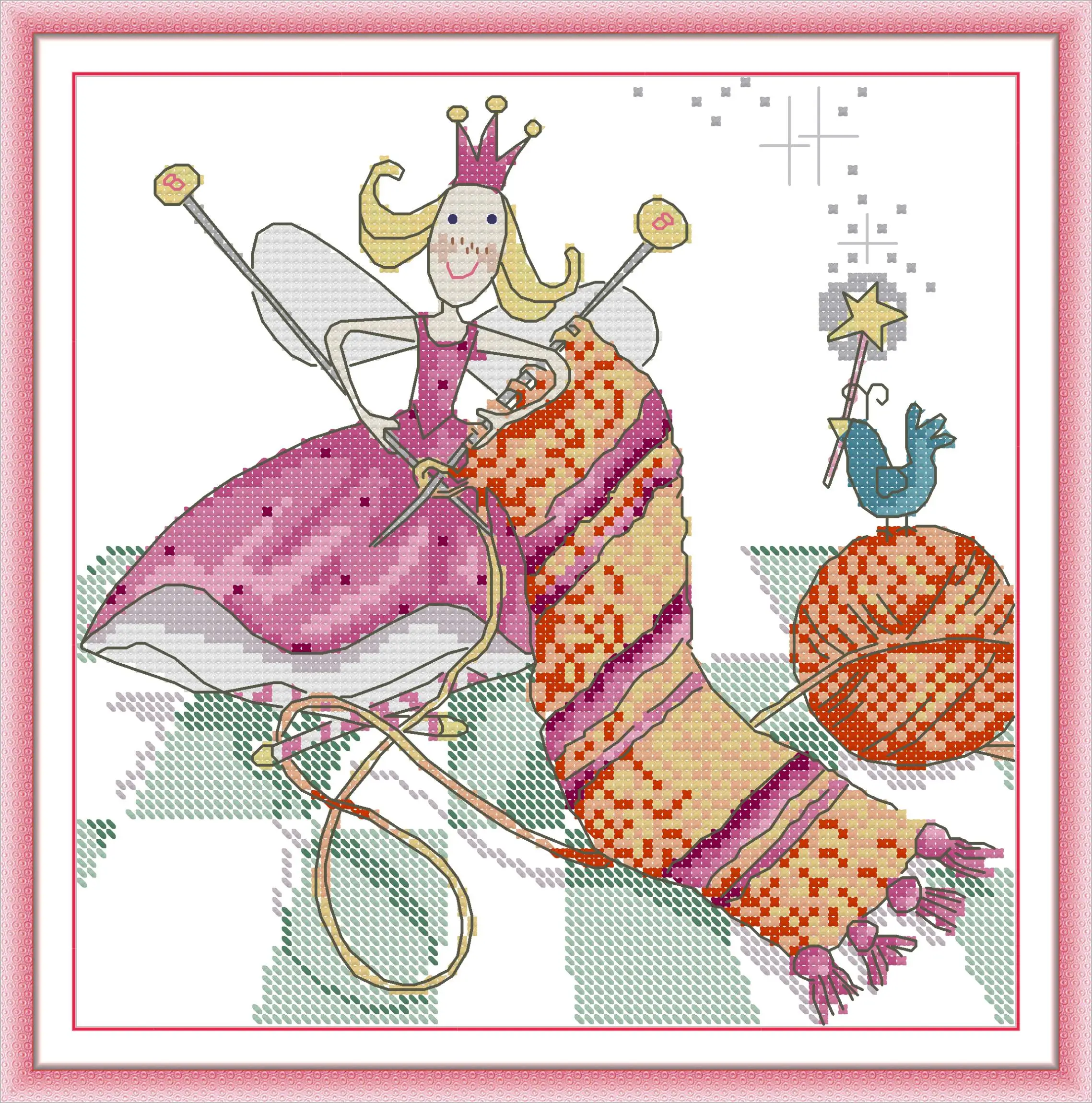 

Maydear Full Cross Stitch Kit,11CT/14CT/16CT/9CT Aida Fabric,DMC Threads Sewing Pattern Embroidery Set-Shawl