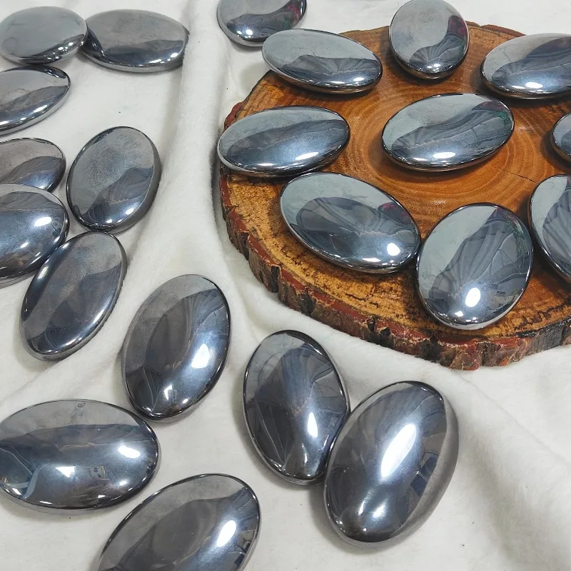 1pc Terahertz Worry Stones - Ornamental Pocket-Sized Palm Stones, Crystal Massage Rocks, Ideal Gift for Family, Home Decor