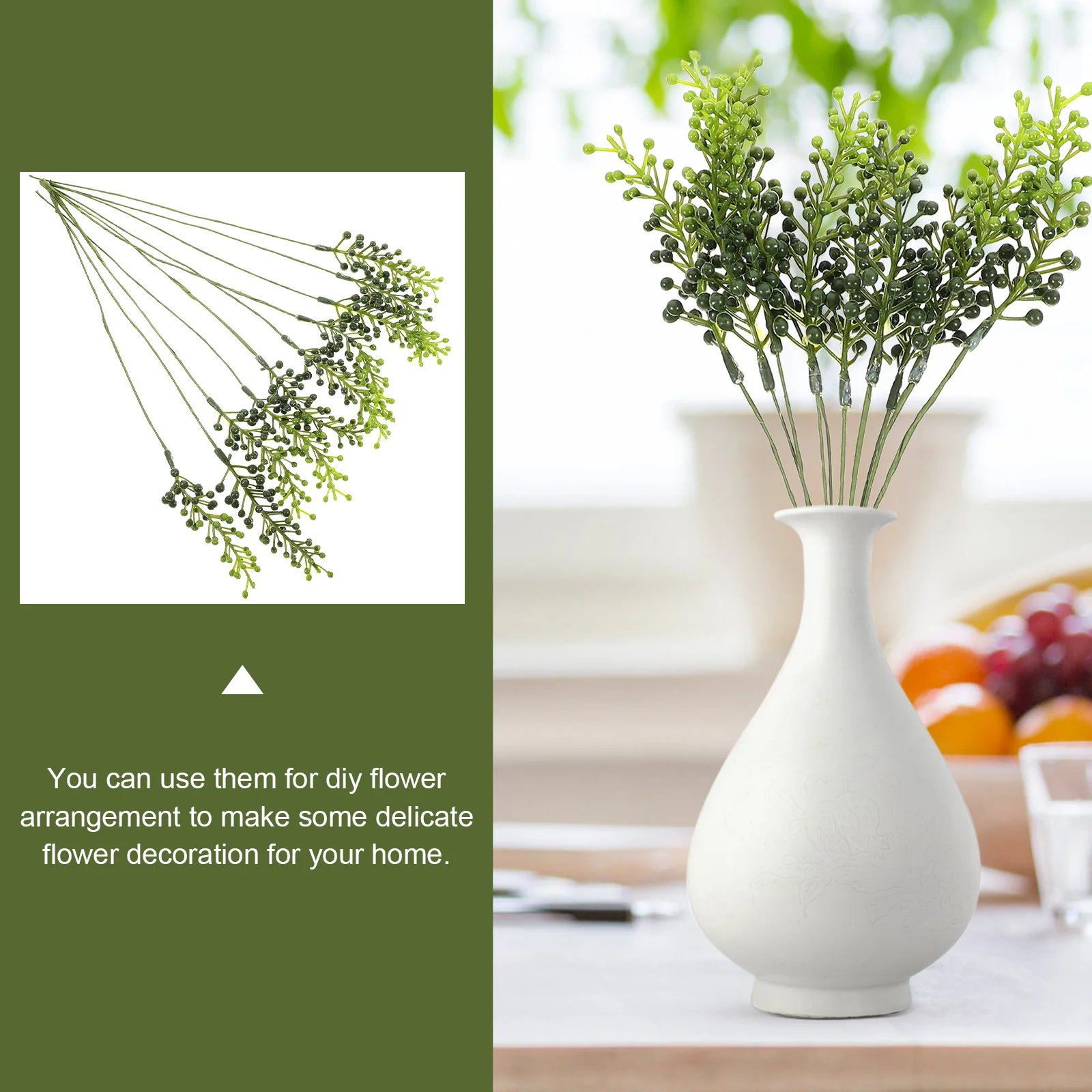 

10Pcs Artificial Greenery Stems Faux Plant Picks DIY Home Decoration Materials
