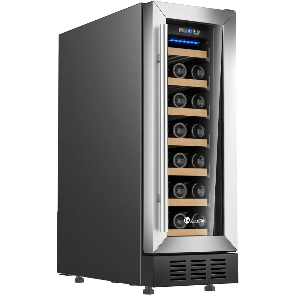 Bottle Thermoelectric Wine Cooler Refrigerator Advanced Cooling Technology, Stainless Steel & Tempered Glass For Red Wine