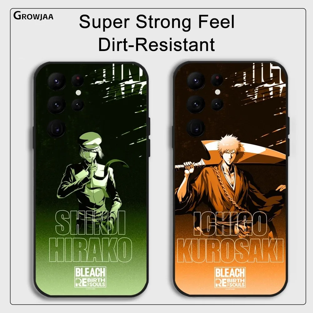 

Anime-Black B-BleachS Phone Case For Samsung Galaxy S25 S24 S22 S23 Ultra S21 S20 Plus 5G Protective Silicone Funda