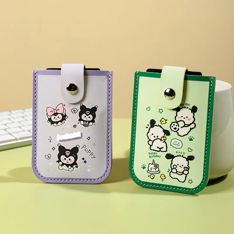 Sanrio Kuromi Pochacco Cartoon PU Pull-out ID Cards Holder 5 Pull RFID Blocking Cell Phone Wallet Case Card Storage Girls Gifts