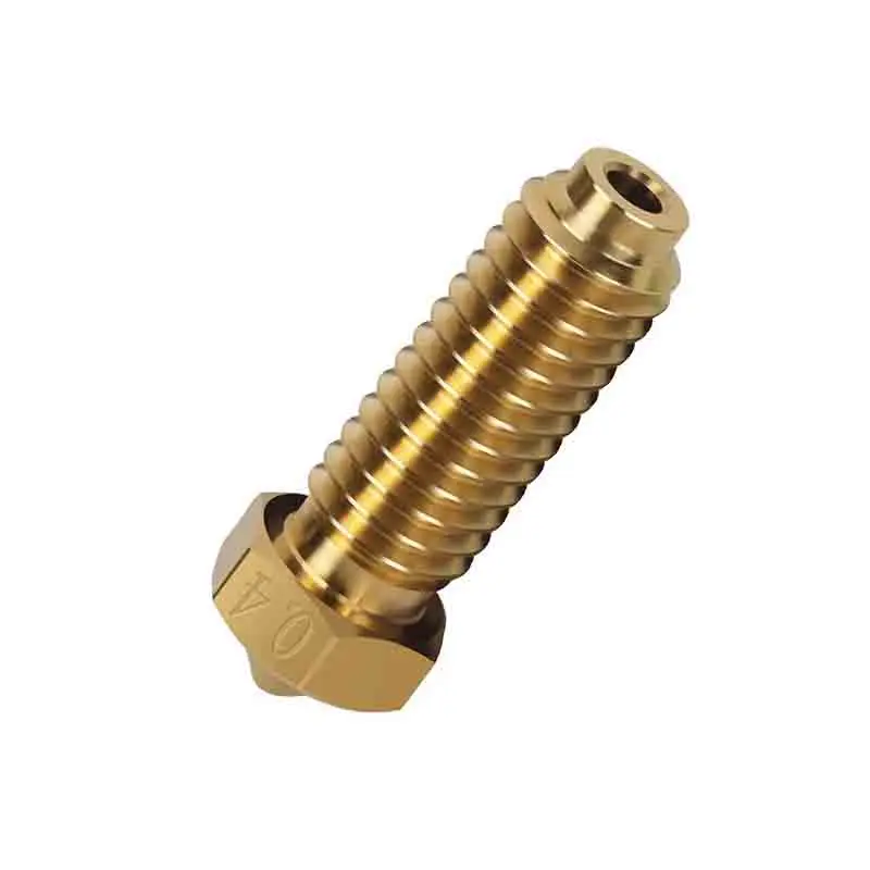 Customized 3D Printing Accessories Cnc Turning Machining Brass Nozzle 0.4mm Precision Part