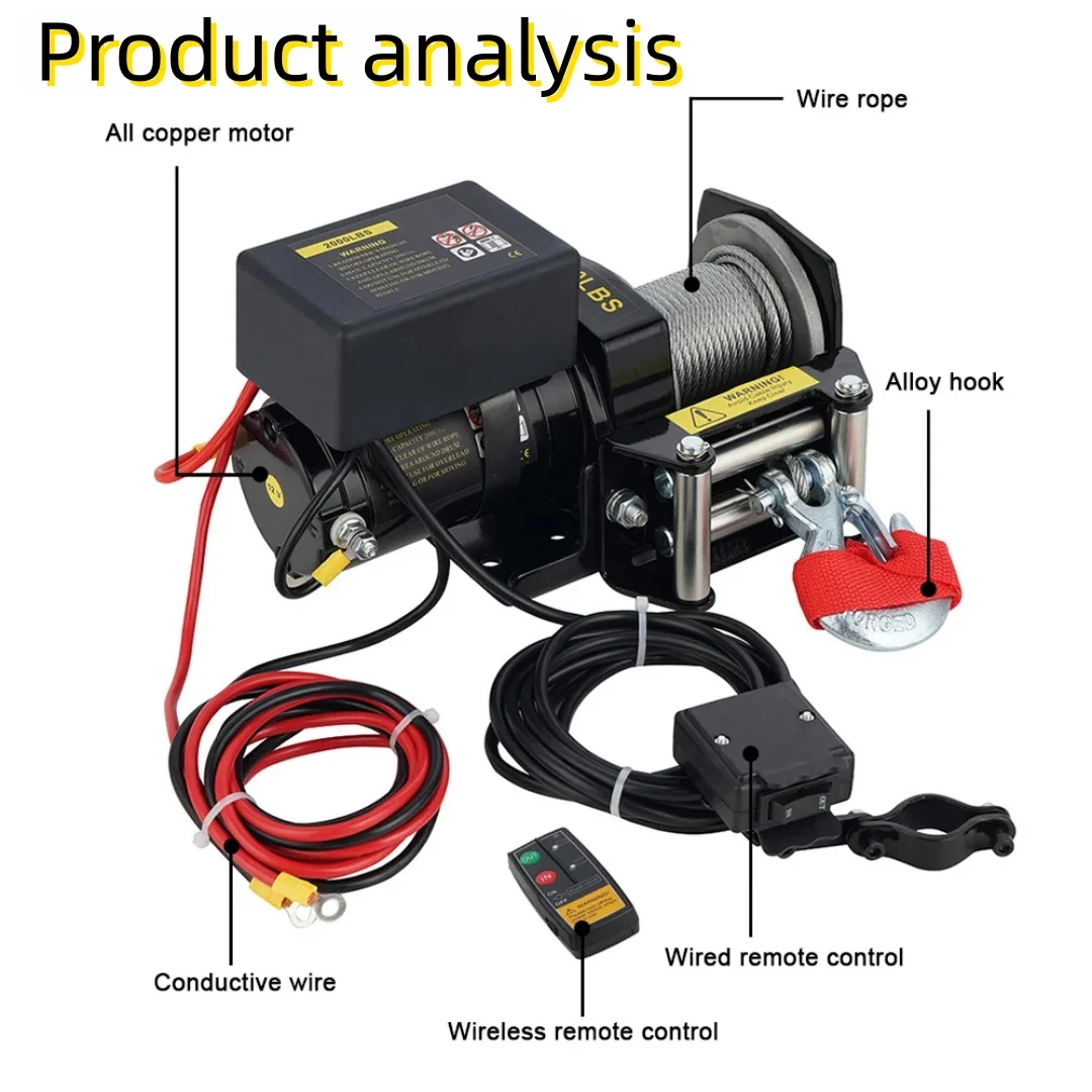 12 V/24 V 2000 lb Beach Buggy Winde DC Winde Drahtseilwinde
