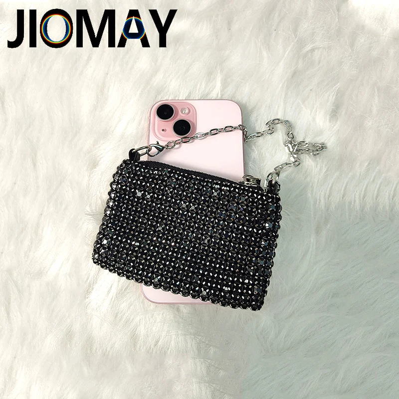 JIOMAY Small and Light Purses for Women Fashion Mini Crossbody Bag Rhinestone Casual Party Evening Bag Exquisite Mini Purse