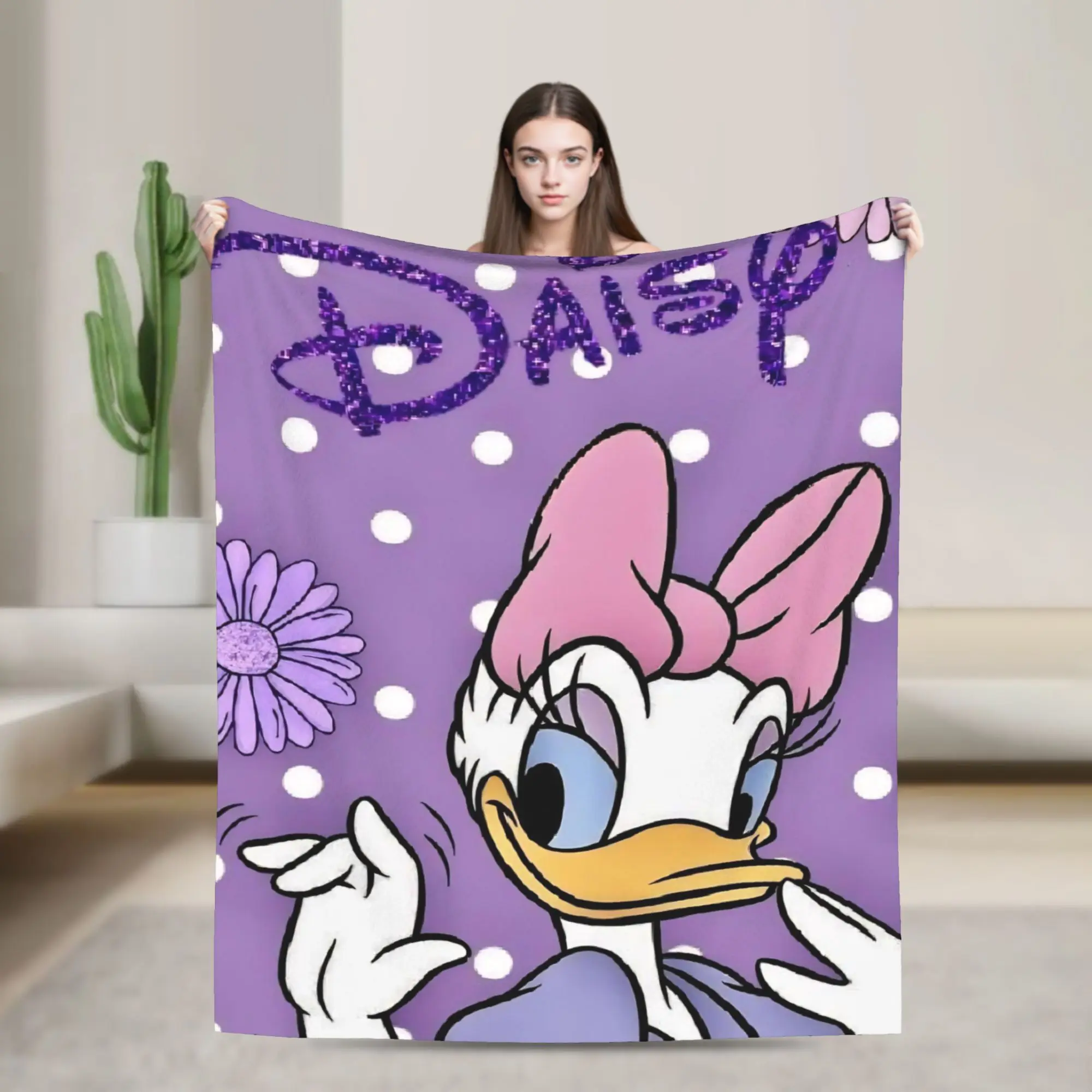 

Super Soft Funny Cute Daisy Duck Throw Blanket Premium Fleece Flannel Lightweight Bed Blanket Super Cozy Blankets All Season Use