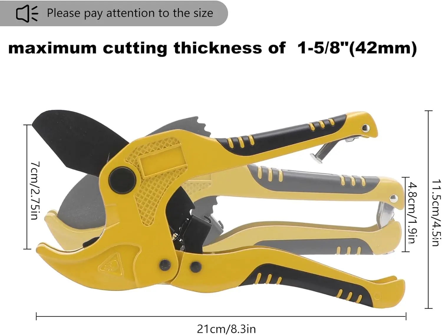 Ratchet-type Pipe and PVC Cutter for Cutting1-5/8