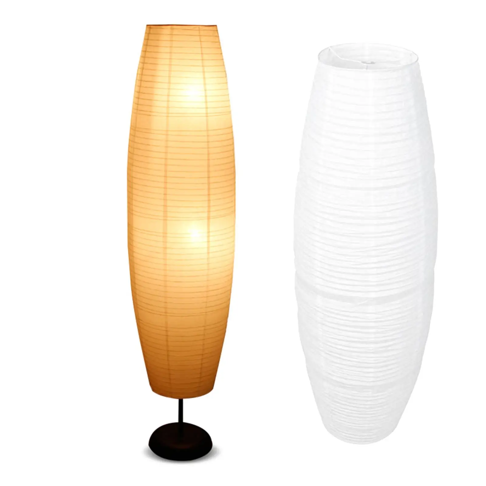 White Rice Paper Floor Lamp Shade Japanese Style Standing Lamps Simple 100x32cm Light Cover Lampshade for Home Hotel Bedrooms