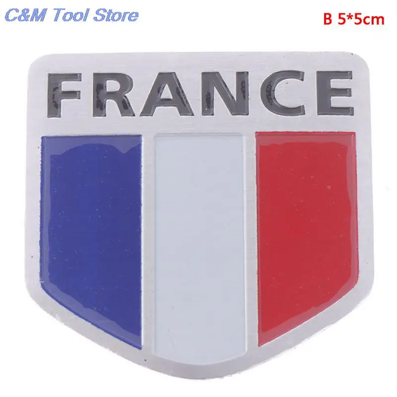 Insignia de emblema de la bandera de Francia de aluminio 3D para coche, calcomanías adhesivas para Peugeot 307 206 207 Citroen Renault DS C2 C3