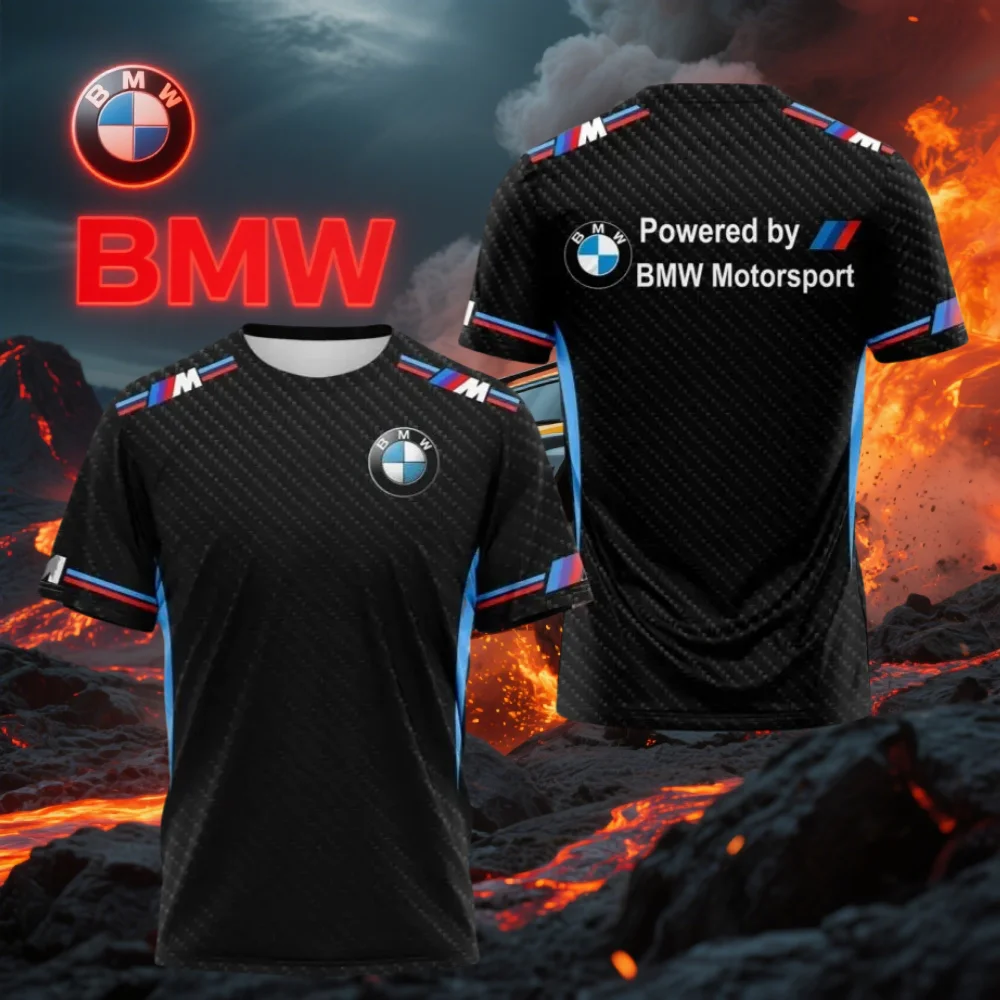 

Лето 2022, мужская брендовая быстросохнущая футболка BMW с короткими рукавами для гонок на мотоциклах, новая удобная повседневная свободная модная дышащая футболка
