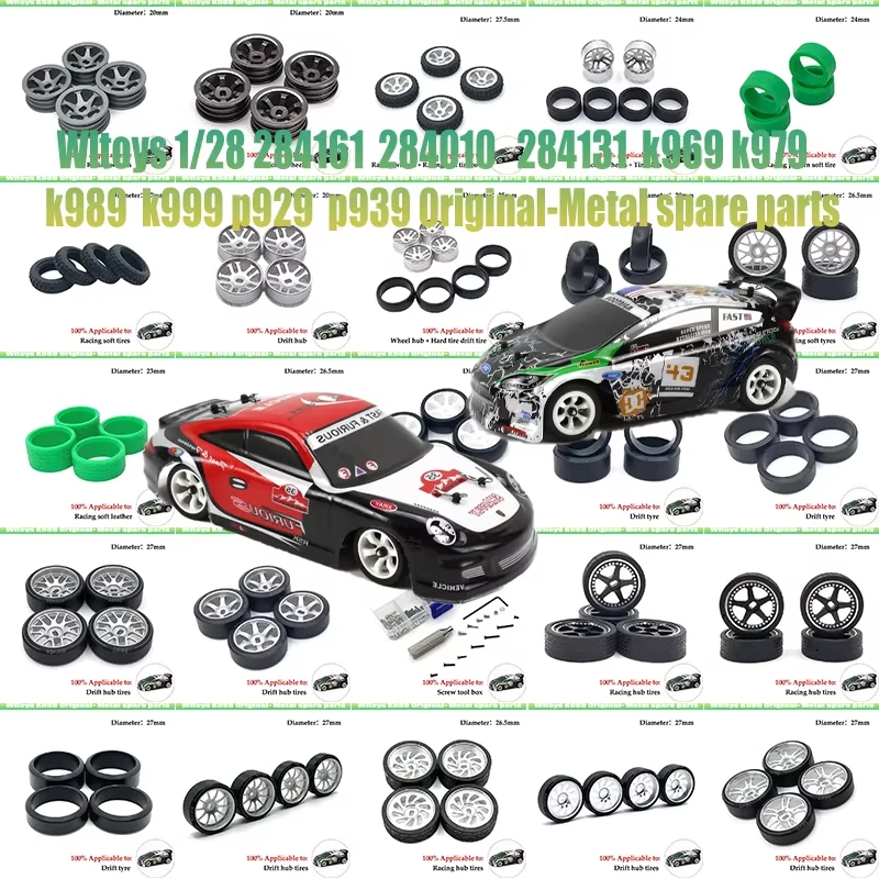

4pack Lot Upgrade Hard Drift Wheel Tires Compatible with Wltoys 1 28 K989 K969 284131 RC Car Upgrade Parts RC Car Accessories