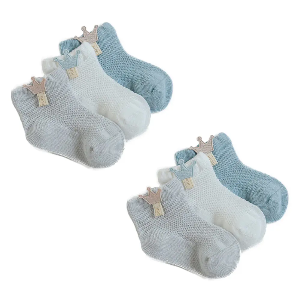 

6 Pairs Baby Cartoon Socks Kids Cotton Breathable Short Infant Mesh Thin Summer Socks For Sneakers Casual Shoes Elastic NonSlip