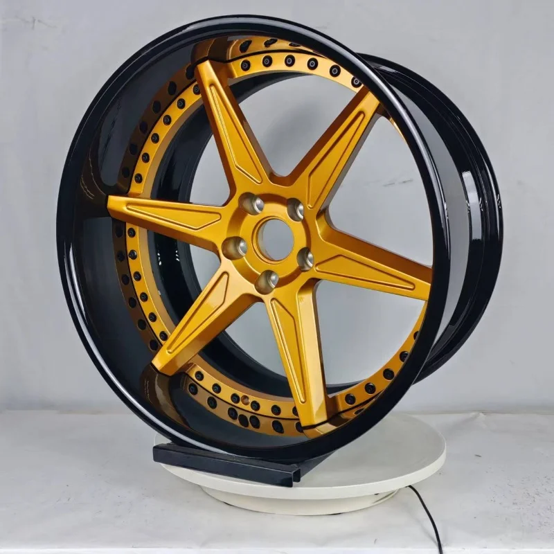 custom 20-inch 2-piece aluminum alloy forged 6-spoke muscle wheel ring with lip 5x115