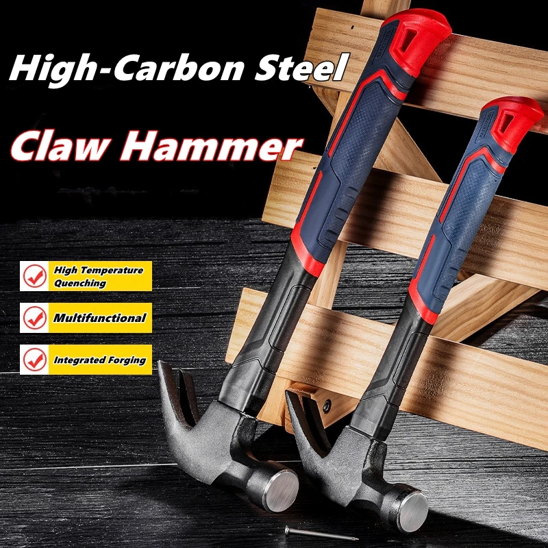 For Multifunctional Claw Hammer Ramshorn Nail Hammer Engineering Handle Lightweight Portable Carpentry Window Breaking Hand Tool