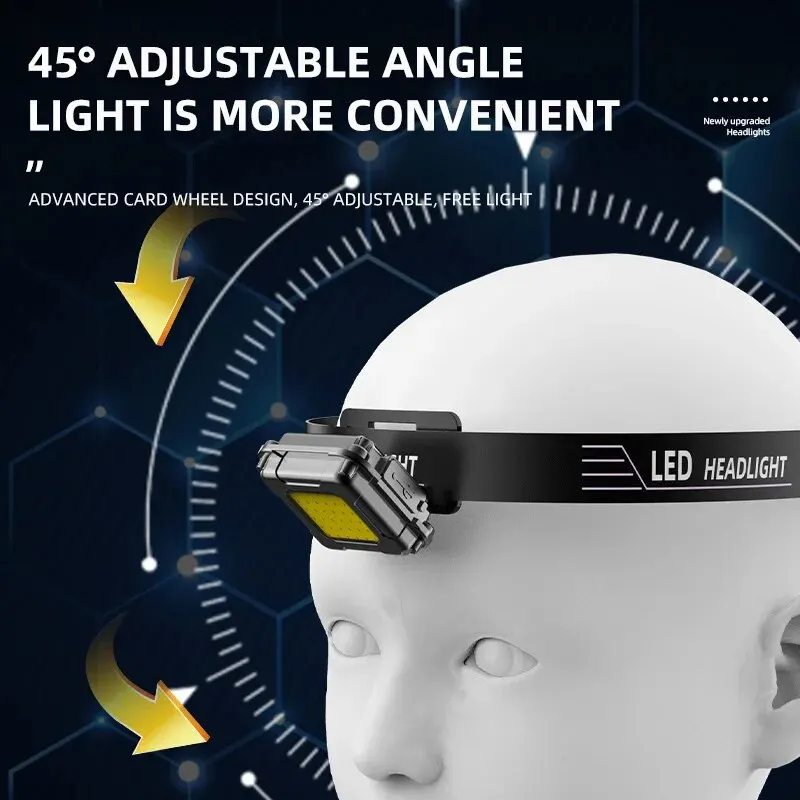 كشافات أمامية جديدة قابلة لإعادة الشحن مقاومة للماء وخفيفة للغاية 5 وات COB LED شعلة رأس صغيرة خارجية #3