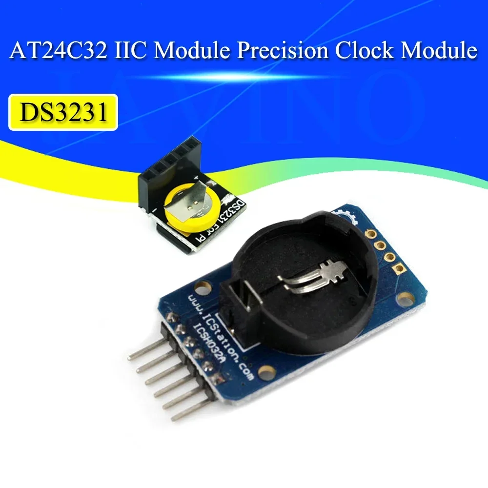 

DS3231 AT24C32 IIC Module Precision Clock Module DS3231SN Memory DS3231 Mini Module Real Time 3.3V/5V For Raspberry Pi