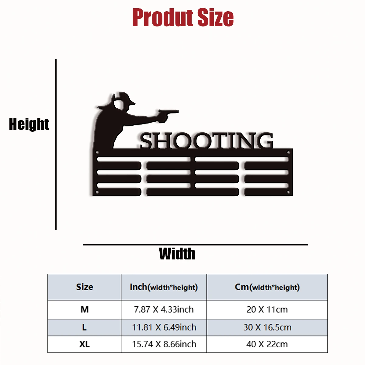 Individualized Design Customization Shooting Competition Medal Display Rack Wall Mounted Metal Medal Storage Rack Sports Pattern view 2