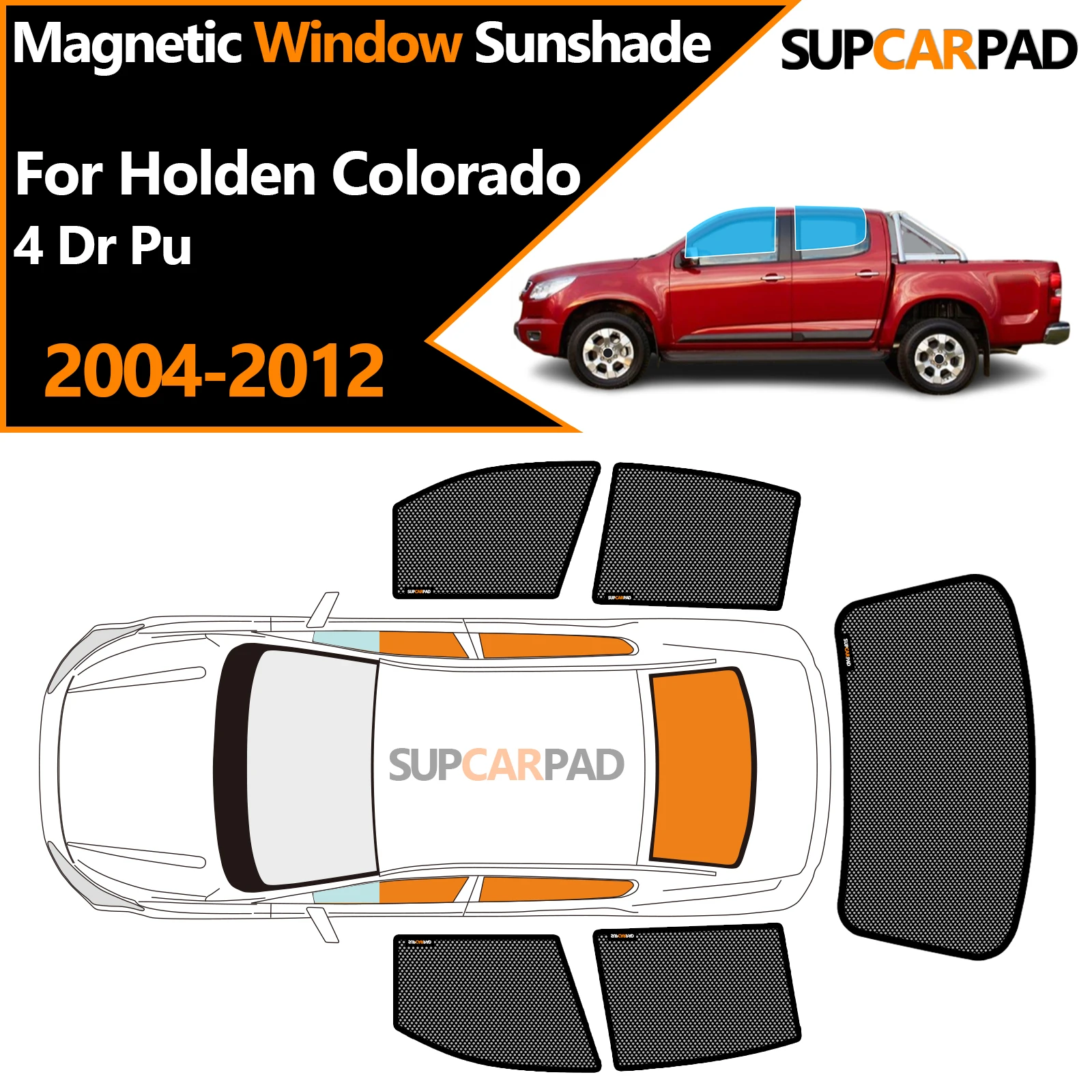 

Солнцезащитный козырек на окно автомобиля на заказ для Holden Colorado 4 Dr Pu 2004-2012, магнитная занавеска, сетчатая передняя занавеска на лобовое стекло
