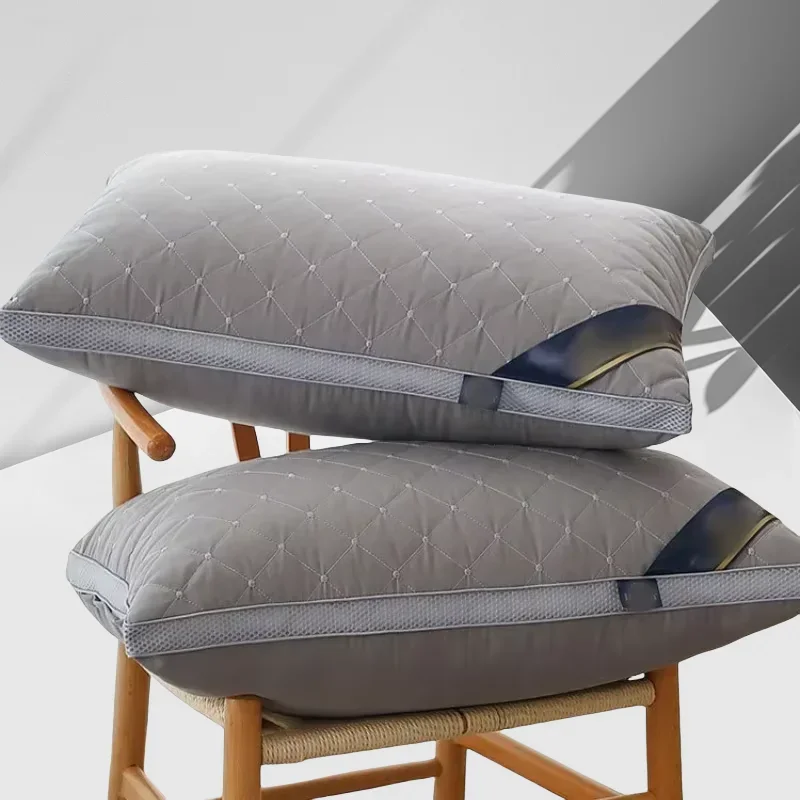 1PC 750g Cervical‑Support Pillow Core Sleep‑Aid High‑Resilience Non‑Deformable Bed Pillow Single Pillow for Home Hotel Use