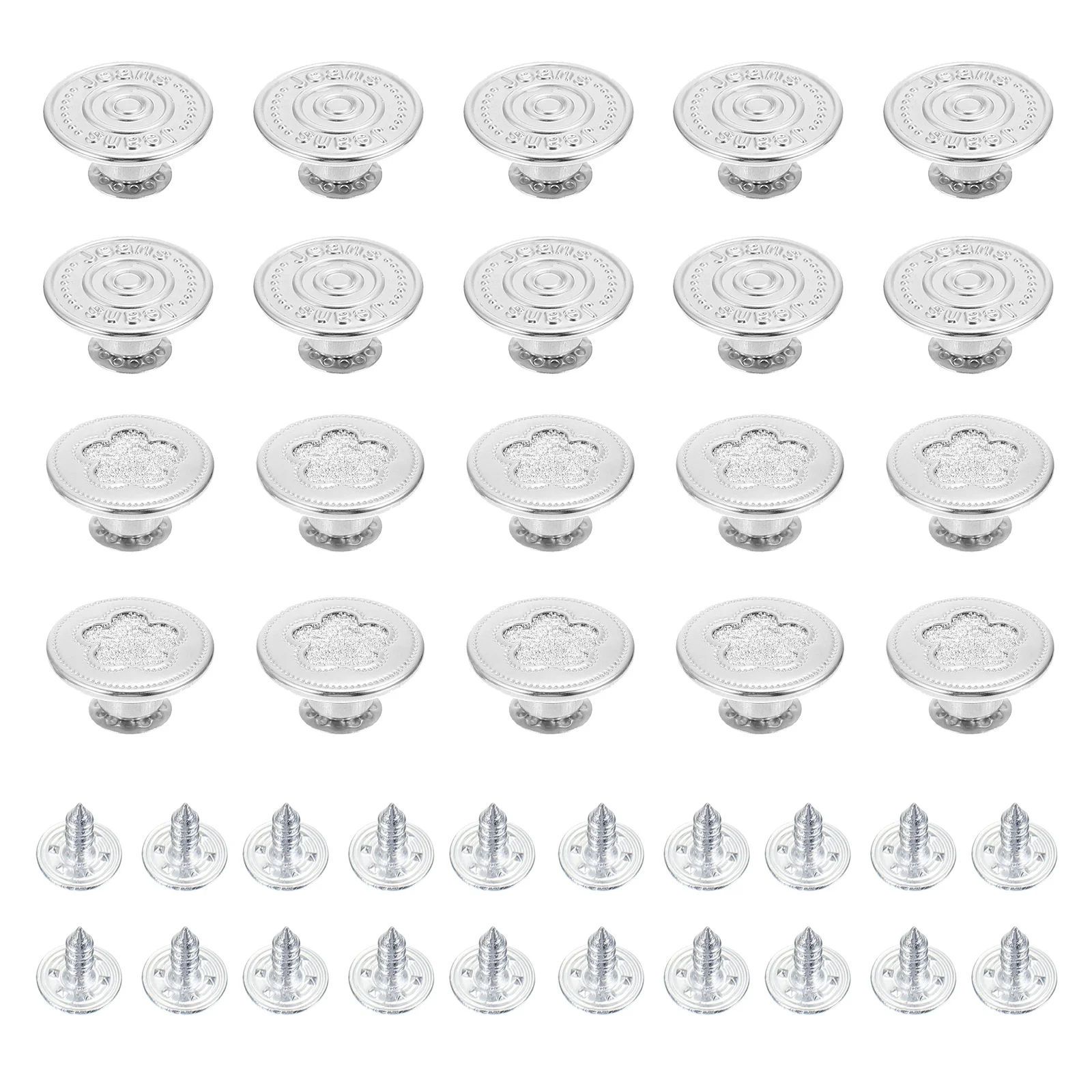 

100Pcs Adjustable Round Copper Jeans Buttons Durable Replacement for Suspenders Pants Buckle Accessories Jeans Buttons