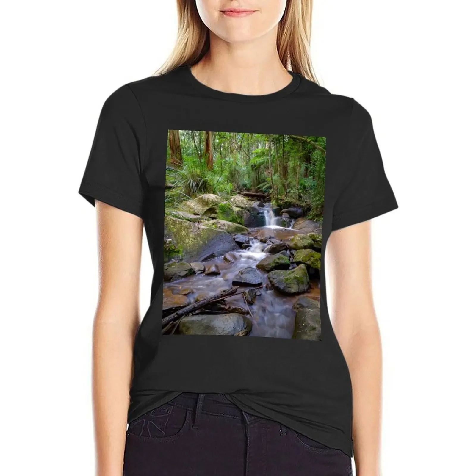 

Olinda Cascades T-Shirt Aesthetic clothing female hippie clothes shirts graphic tees Women's cotton t-shirt