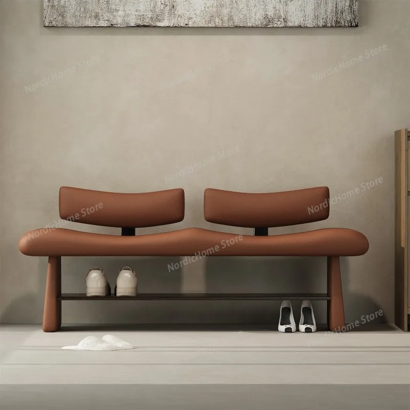 Ergonomic Lazy Foot Stool Relaxing Modern Minimalist Entryway Designer Foot Stool Bench Seat Shoe Tabouret Unique Furniture