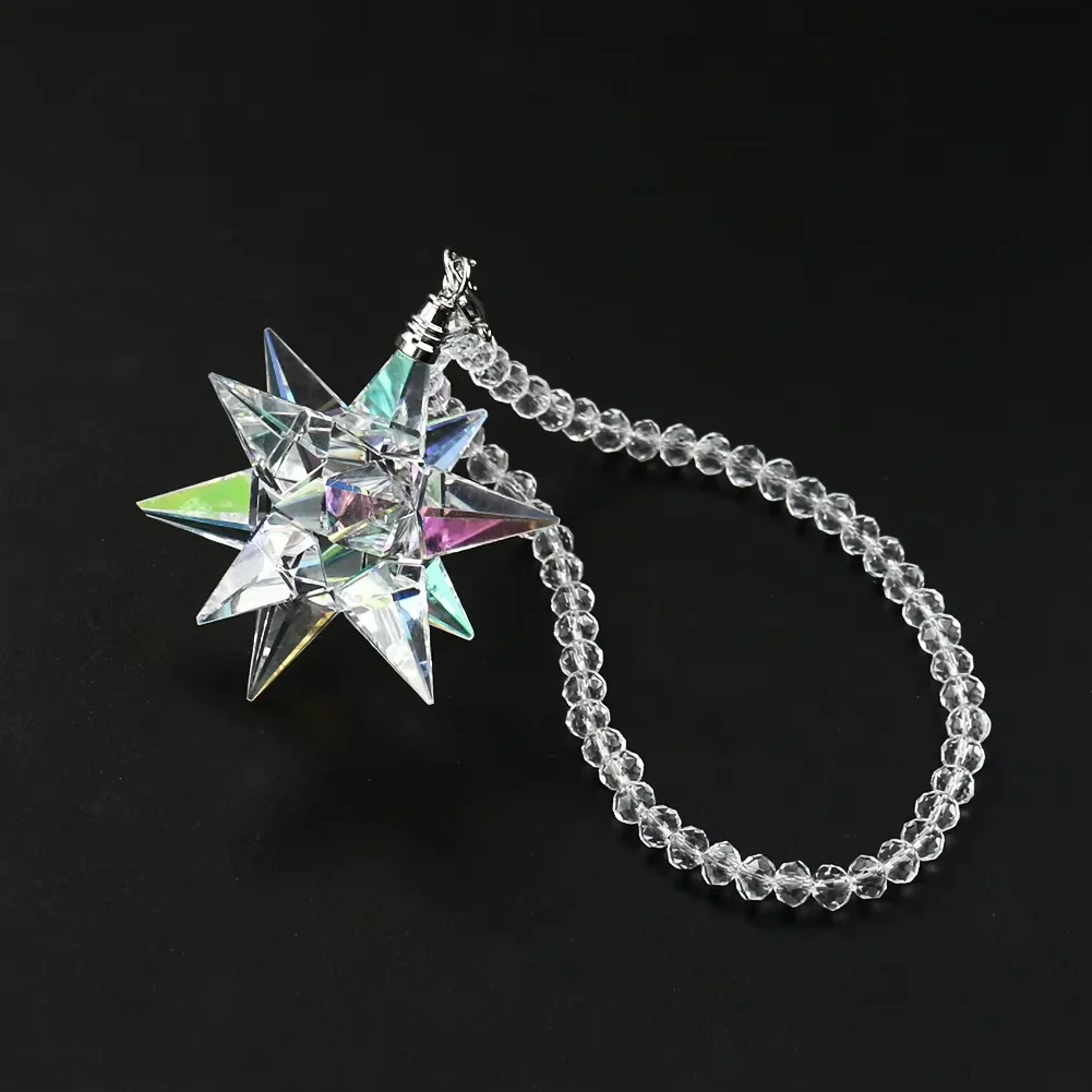 Crystal snowflake meteor hammer rearview mirror pendant decoration rearview mirror decoration car interior accessories