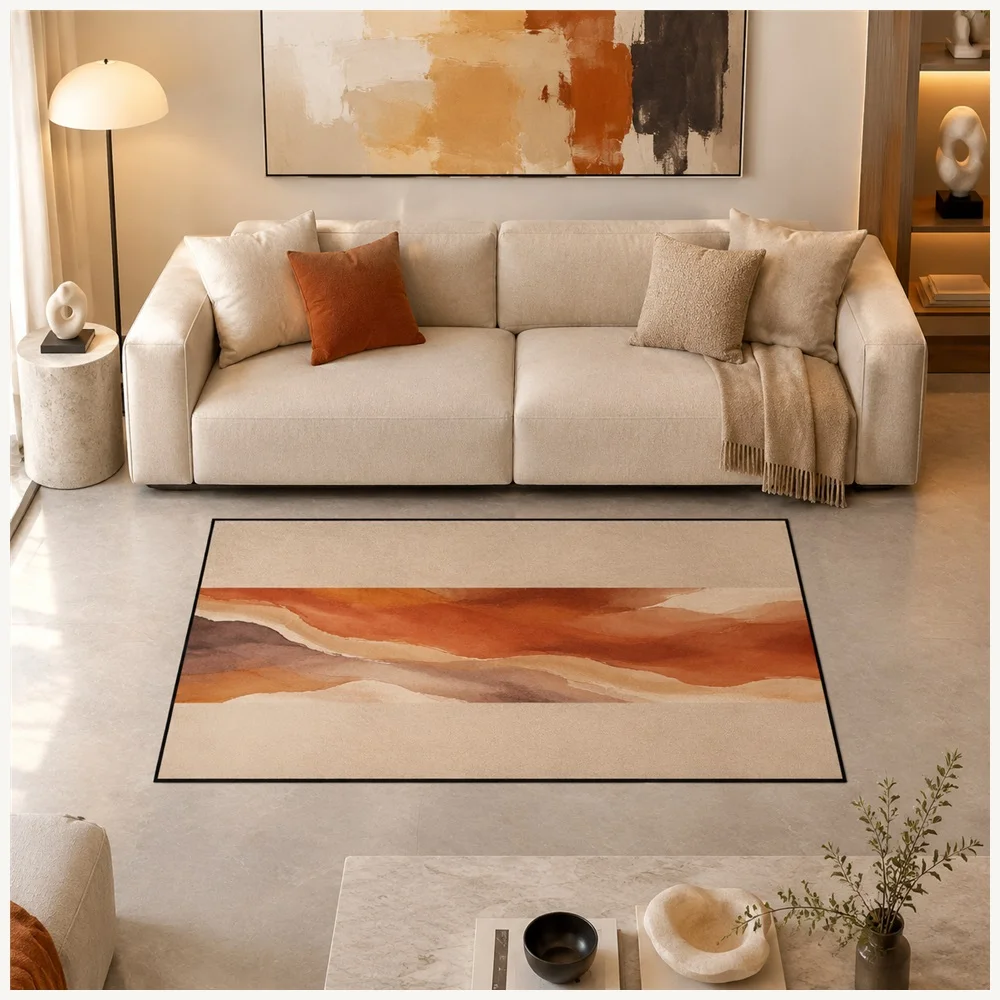 VIKAMA Abstract Colour Field Gradient Door Mat, Non Slip Washable Flannel Rug, Modern Art Floor Mat for Hallway, Front Door