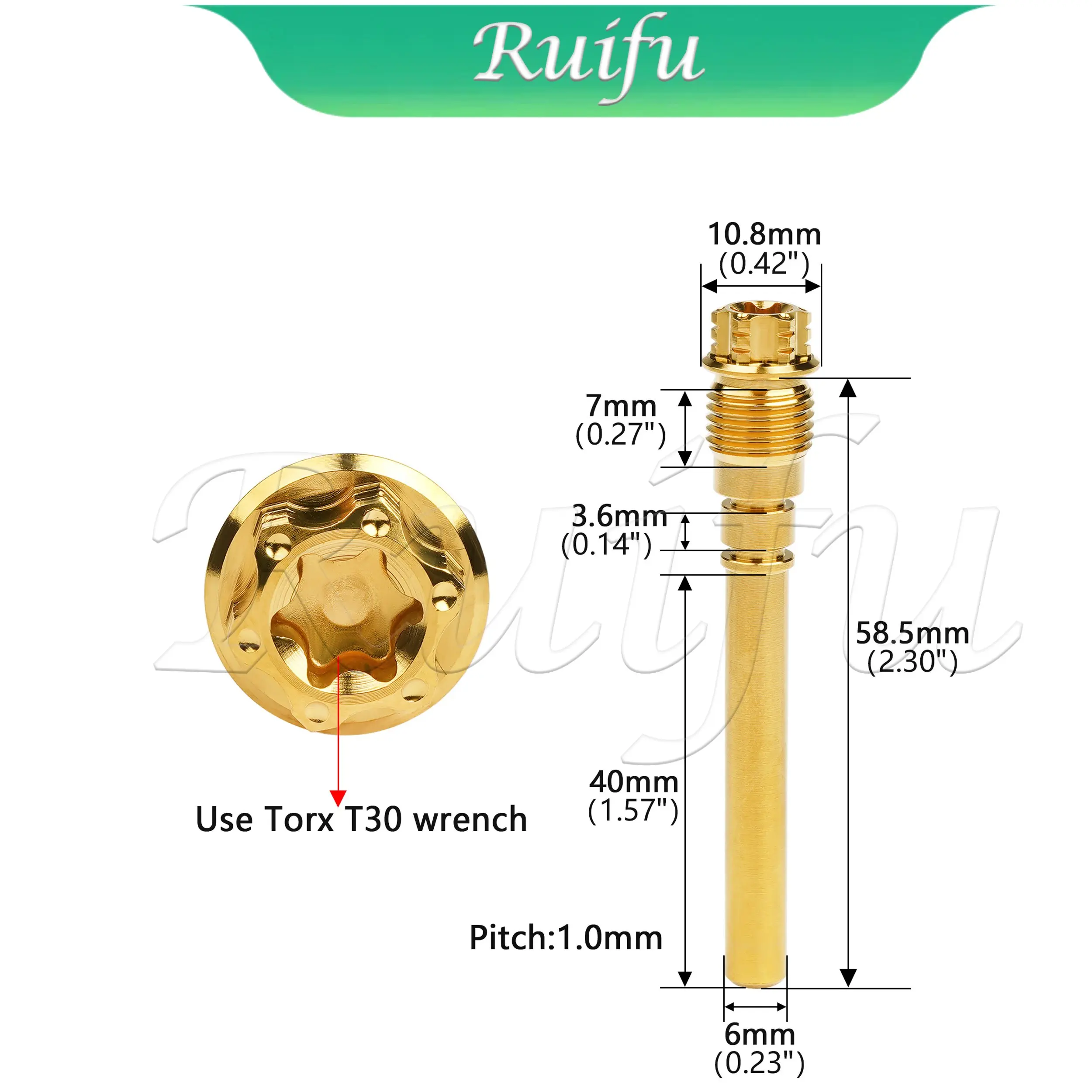 Ruifu Titanium Bolt Flower T30 Head Screw Waterbird Brake Pins for Motorcycle Oil Pan Disc Brake Bolt Caliper Guide Pin