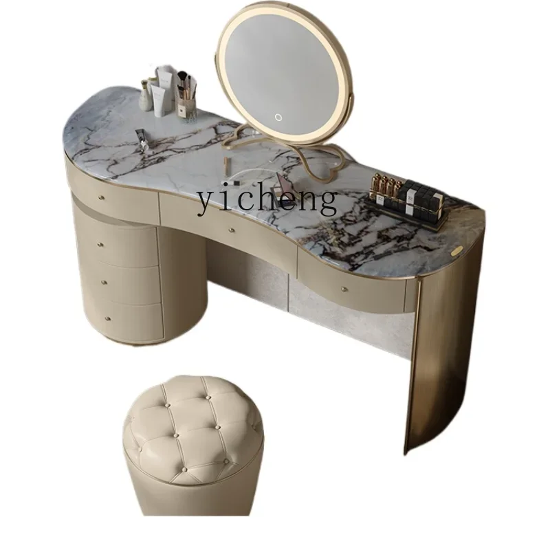 

ZK Light Luxury Makeup Table Bedroom Modern Minimalist Large Flat Floor Master Bedroom Dressing Table Chest of Drawers