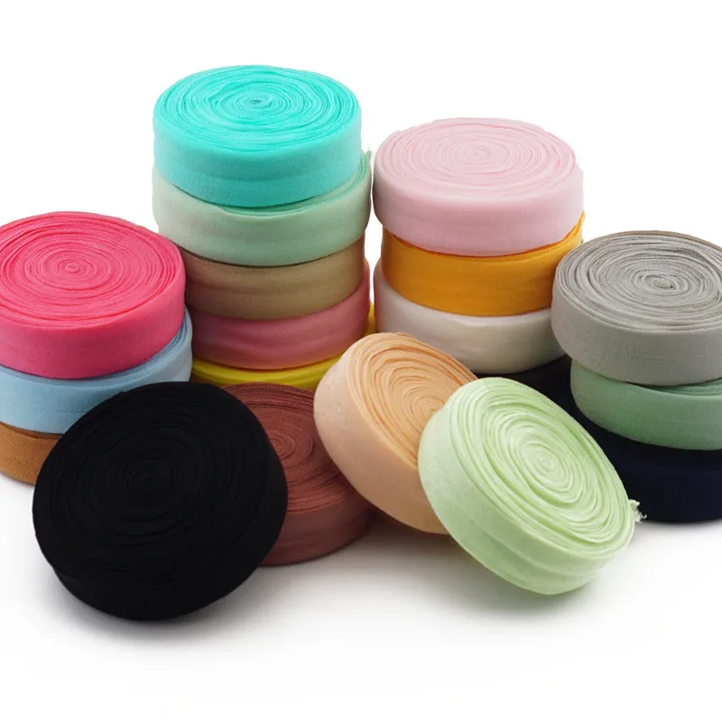 20mm Fold Over Elastic Ribbon Bies Elastico Para Lenceria Elastic Band Spandex Sewing Lace Fabric Band Garment Accessory 5Yard