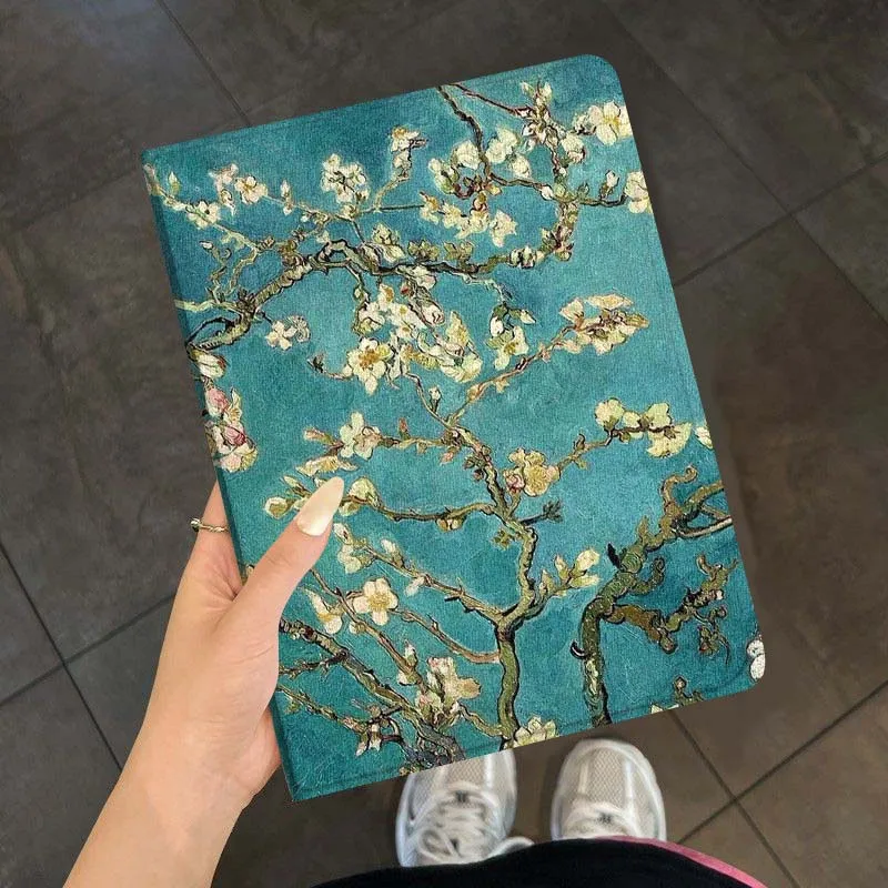 Art oil paint flowers ducks For Samsung Galaxy Tab S7 S8 S9 S10 11 12.4 13.1 FE Plus Lite Inch Cover Tablet Case