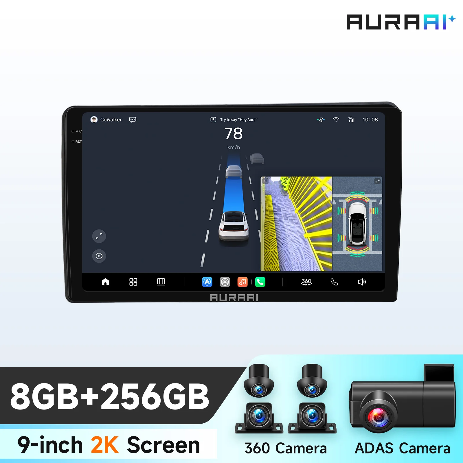 AURAAI X100 Android Intelligente Autoradio voor Ford Fiesta IV Focus I 1998 - 2004 Draadloze Carplay Auto Multimedia Videospeler ADAS 360 Camera GPS Navigatie Stereo 7870 AI Voice 4G Wifi Bluetooth