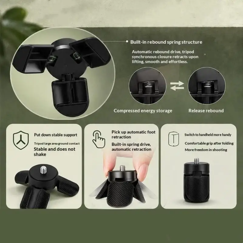 Plastic Mini Tripod Stand With 1/4'' Screw Mount, Hand Grip Vlog Holder For Action Camera, Smartphone