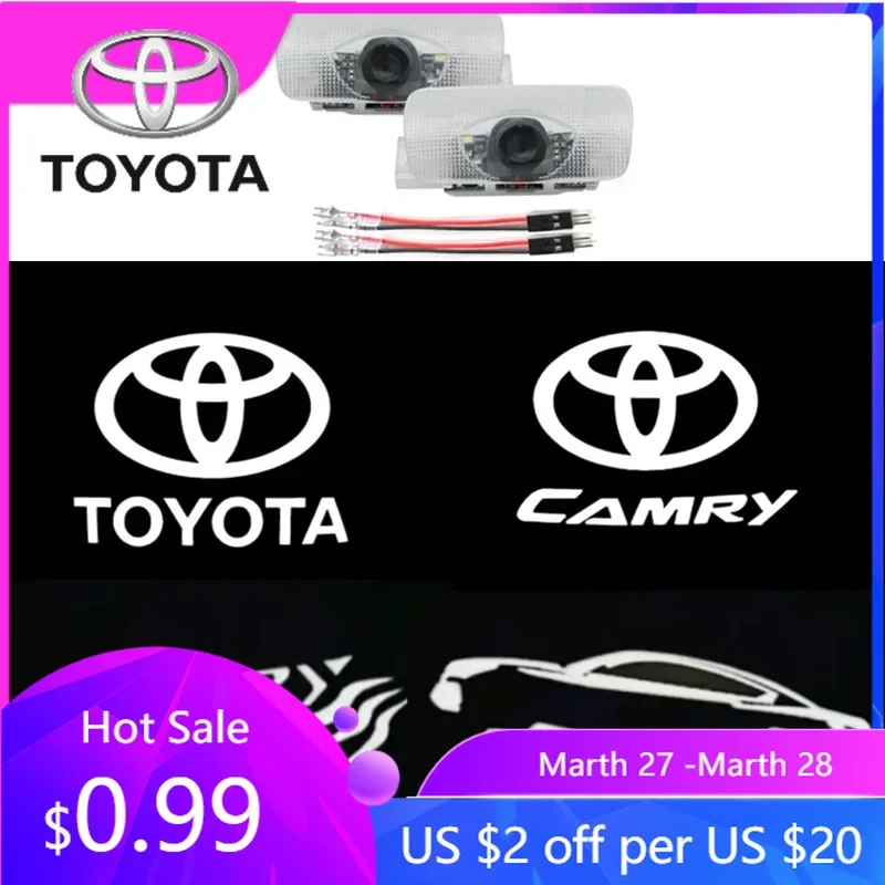 

Горячая новинка 2026 года: 2 шт. для Toyota. Светодиодные проекторы для дверей автомобиля Toyota Camry 40 50 55 70 2007-2014 годов выпуска