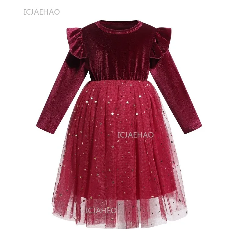 

Christmas Birthday Princess Dress ChildrenPageant Formal Dresses Girls Kids New Year Handmade Party Gown Holiday Celebration