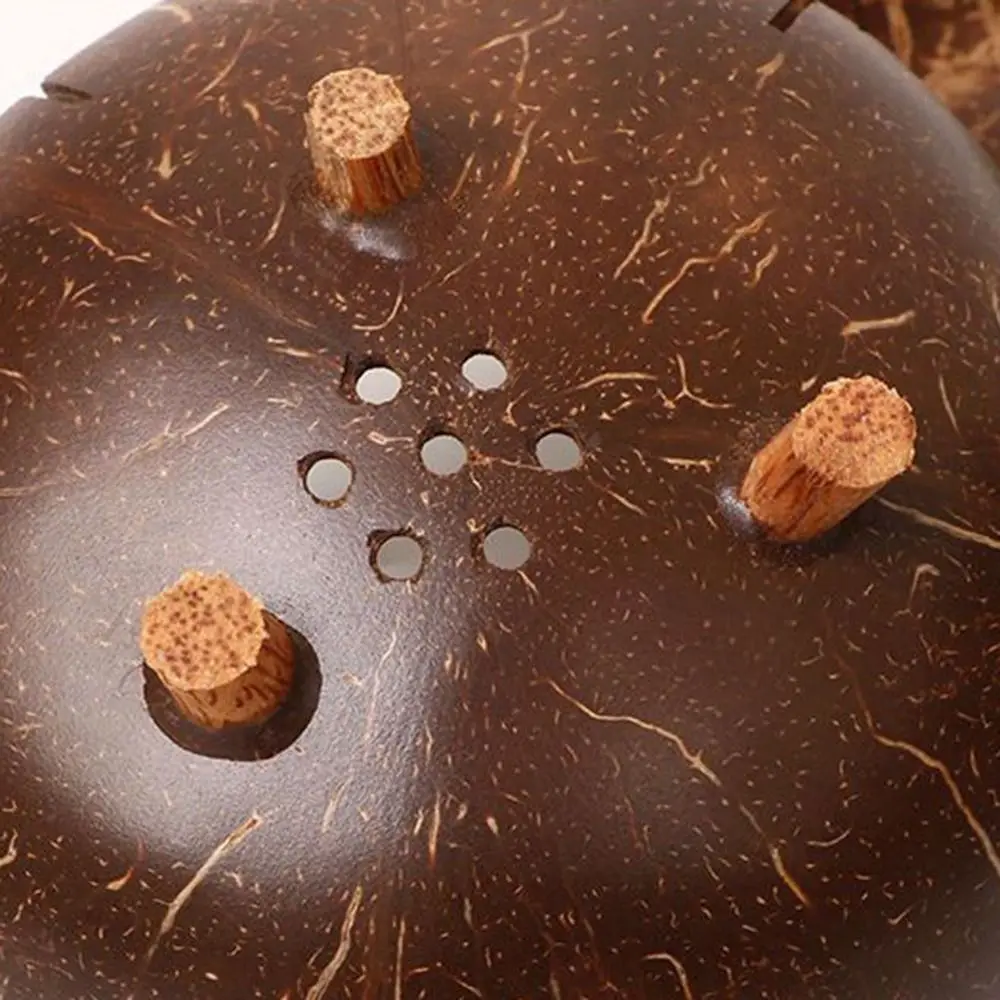 Creative Country Style Coconut Shell Bowl with Hole Storage Coconut Tray DIY Candy Dessert Bowl Ornaments