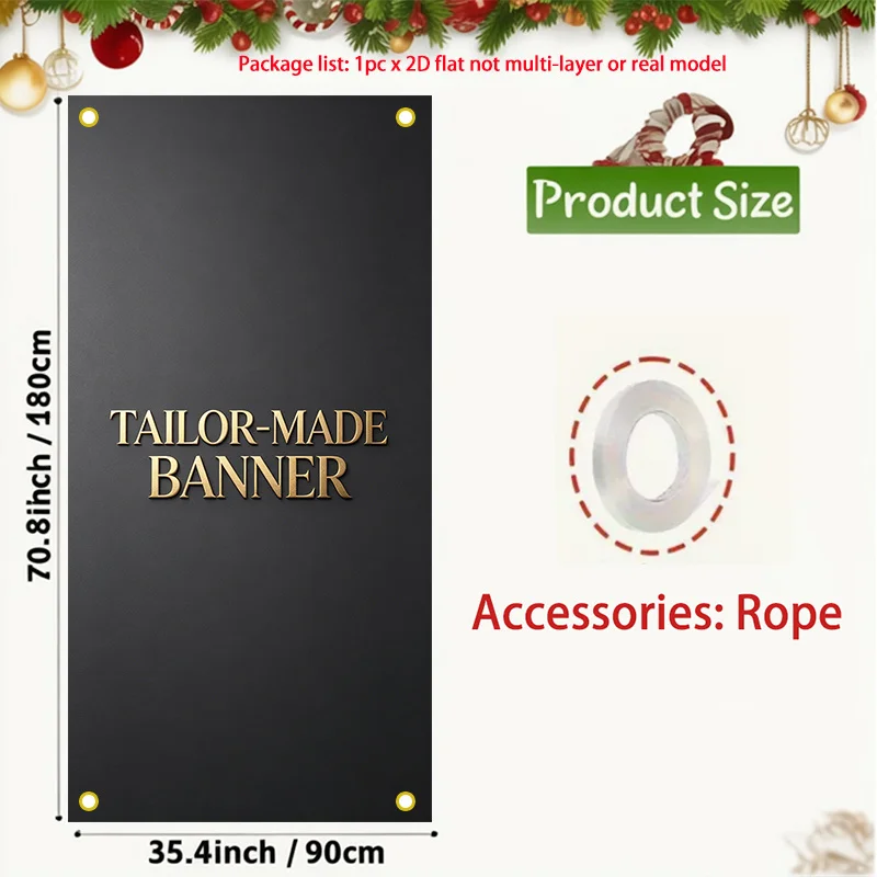 1pc Custom Banner 90x180cm, Banner with a Rope, Shooting Background Jumbo Sizes for Birthday Party, Corporate Events, Trade Show
