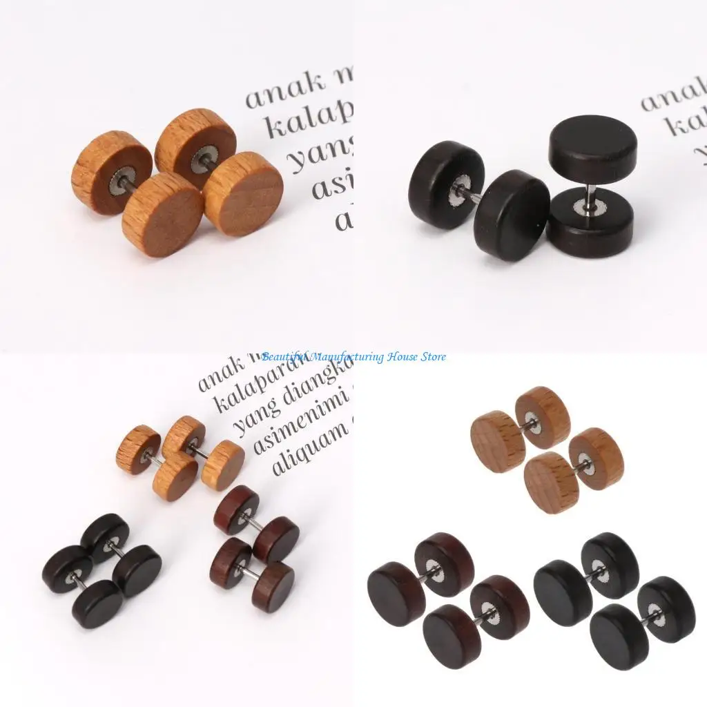 

E56A Earrings Punk Stainless Steel Barbell Earrings for Wedding Anniversary